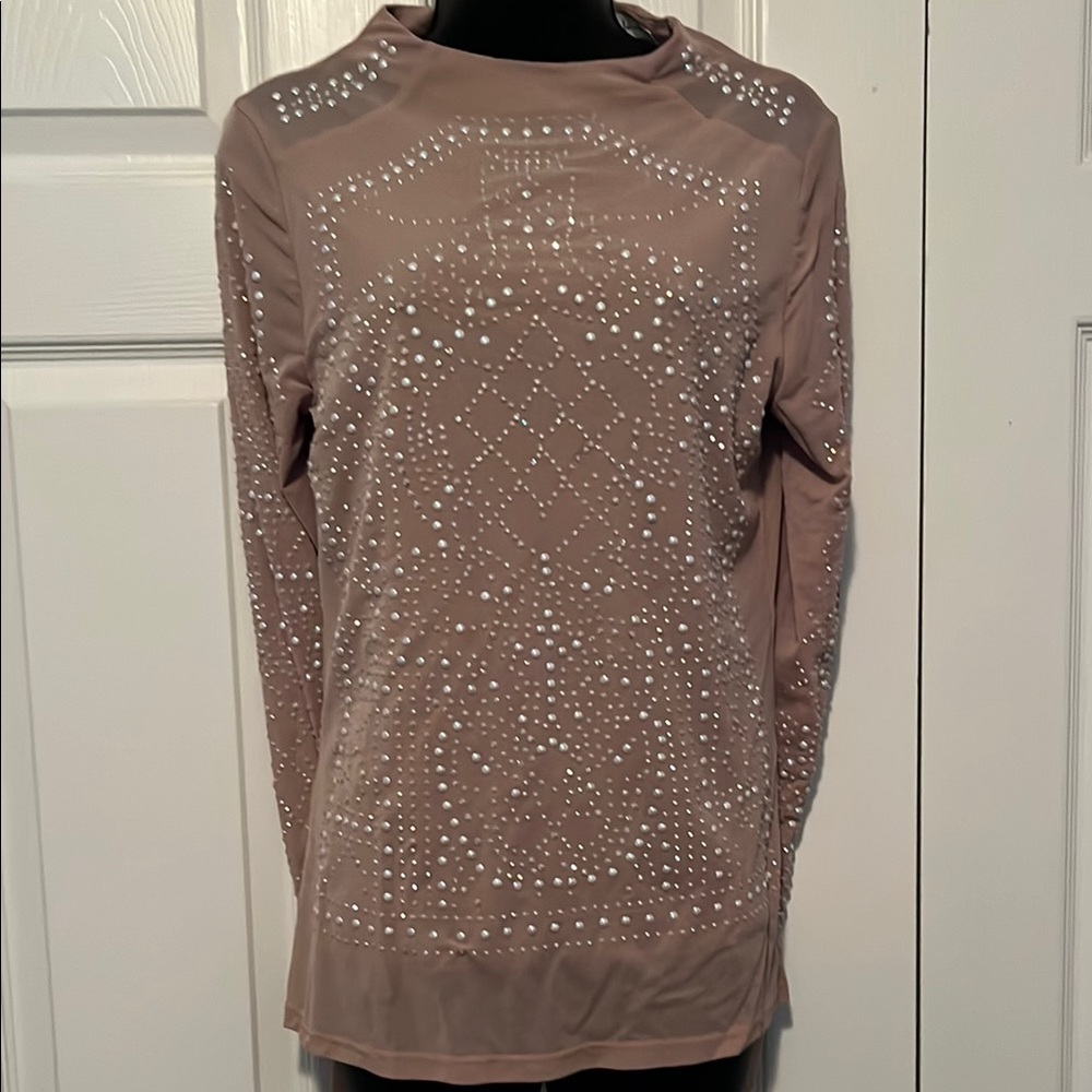 Embellished Pink and Cream Blouse - Picture 1 of 3